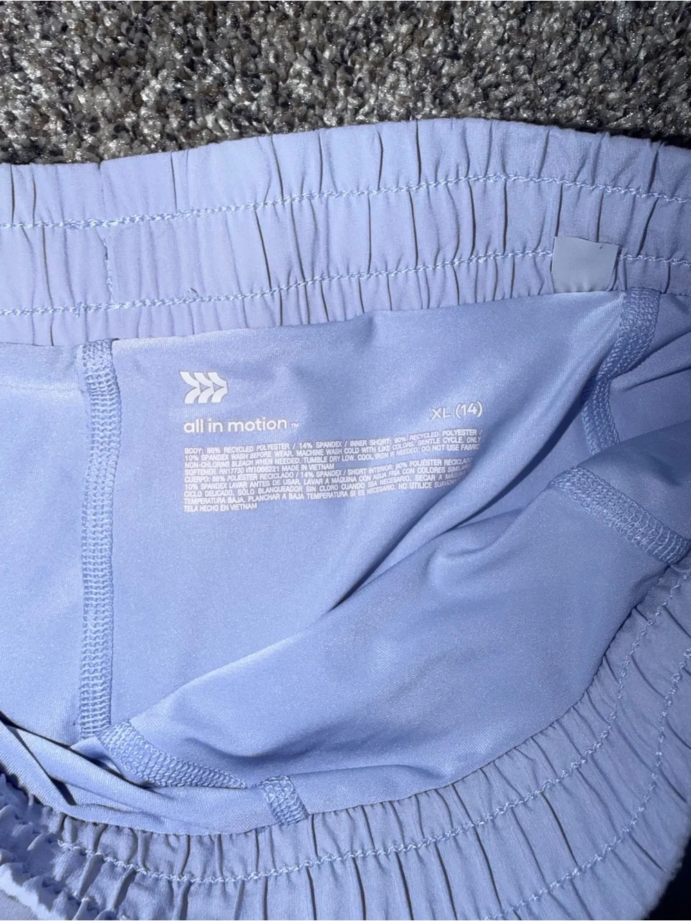 all in motion Pastel Blue Women's Athletic Layered Shorts